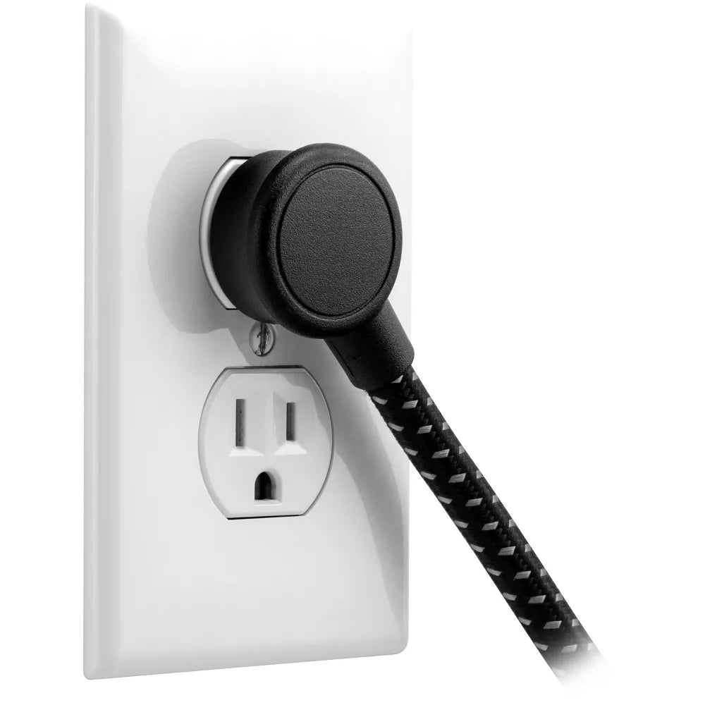 3‑Outlet Surge Protector with USB‑A USB‑C and 4ft Braided Cord