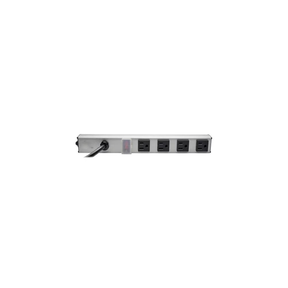 Heavy‑Duty 4‑Outlet Aluminum Power Strip with 6ft Cord