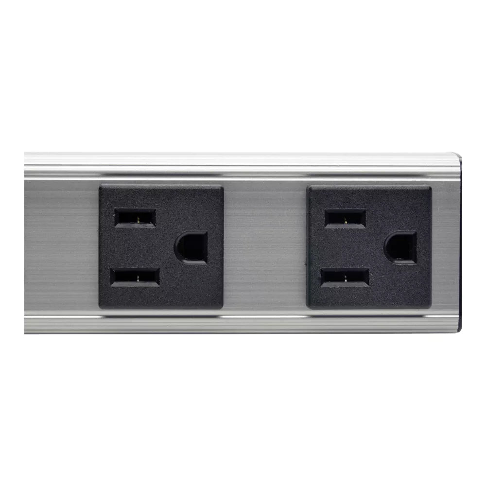 Heavy‑Duty 4‑Outlet Aluminum Power Strip with 6ft Cord