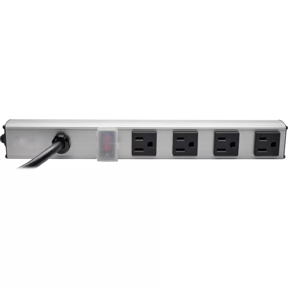 Heavy‑Duty 4‑Outlet Aluminum Power Strip with 6ft Cord