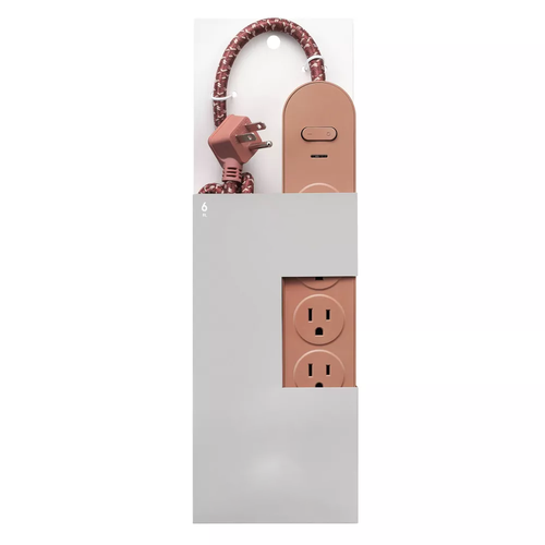6‑Outlet Surge‑Protected Power Strip with Braided 6ft Cord
