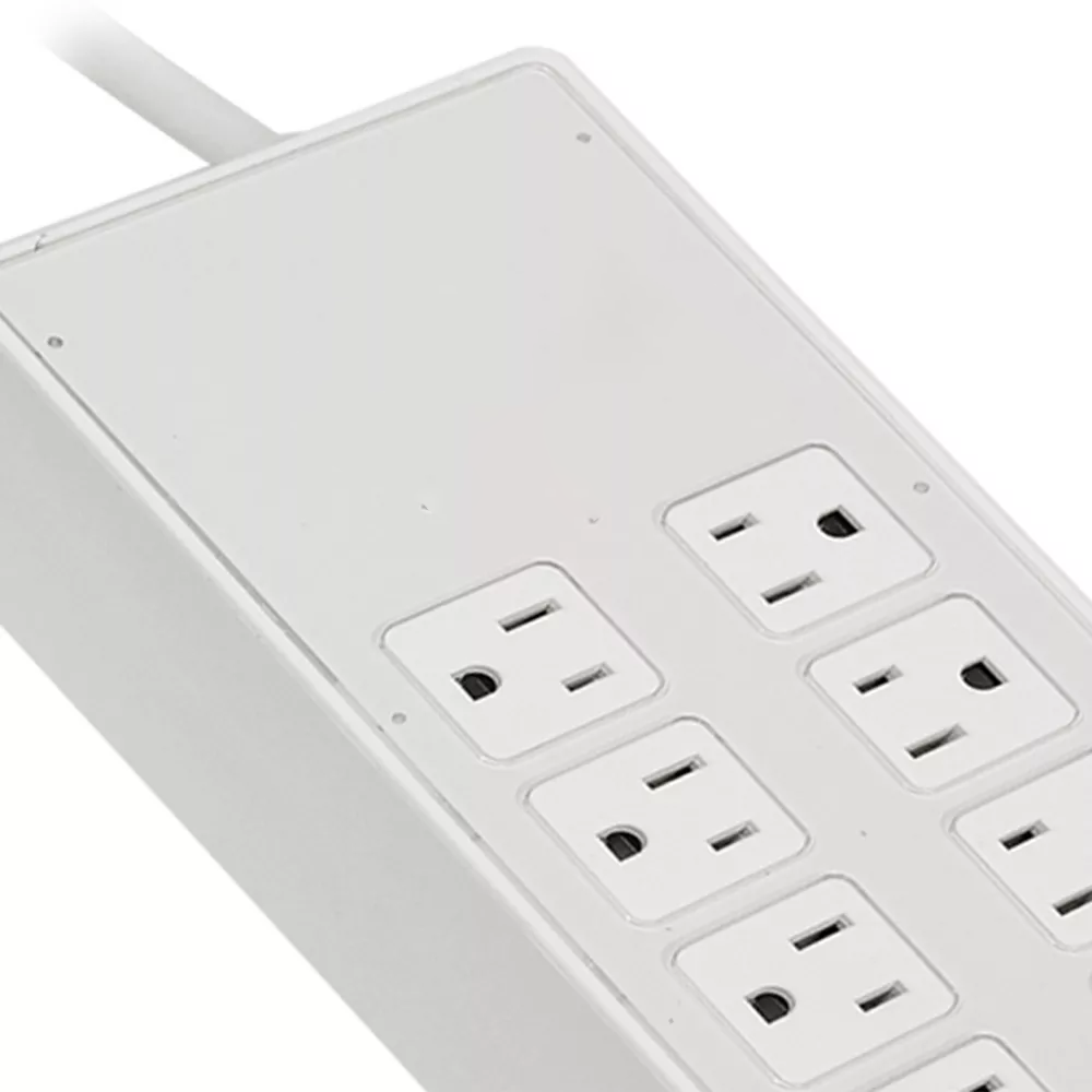 8‑Outlet Surge‑Protected Power Strip with Detachable USB Modules